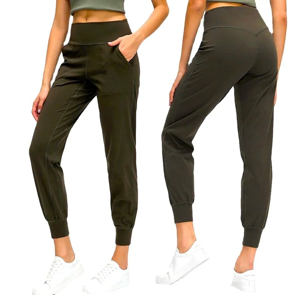 Women’s Athleisure Performance Joggers olive Green with pockets multiple sizes
